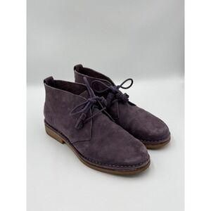 Hush Puppies Purple Suede Chukka Boots Women's 8.5 Comfort Shoes